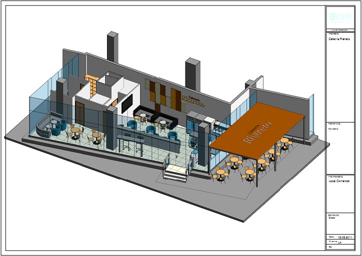 Diseño de Arquitectura - Cafetería Ristreto / Las Condes.